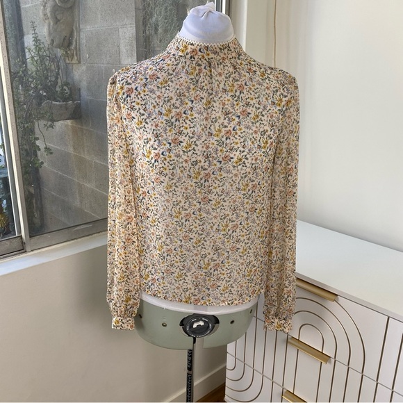 French Connection Victorian Meadow High-Neck Floral Blouse, US 2 / XXS - Picture 4 of 8